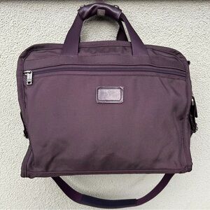 TUMI Canvas and Leather Duffle Travel Gym Bag in Chocolate Brown 
Made in USA